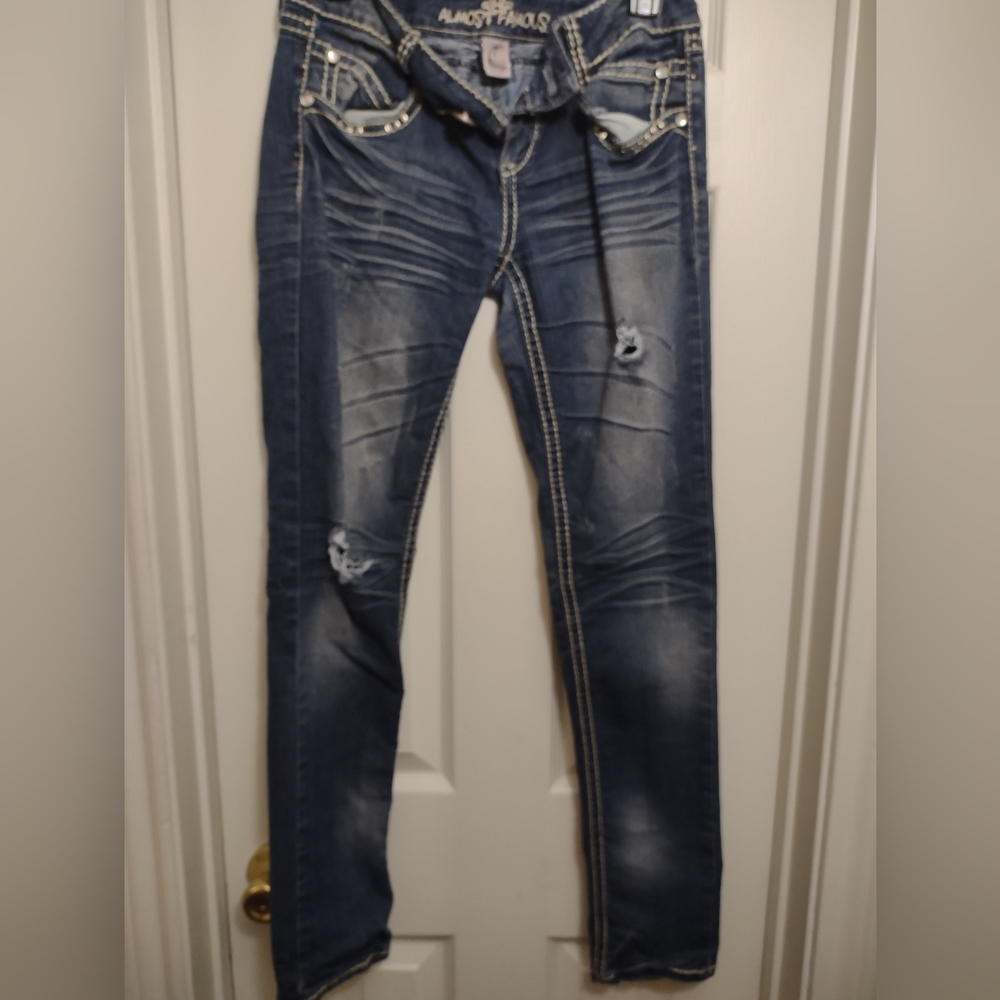 Almost famous distressed skinny jeans